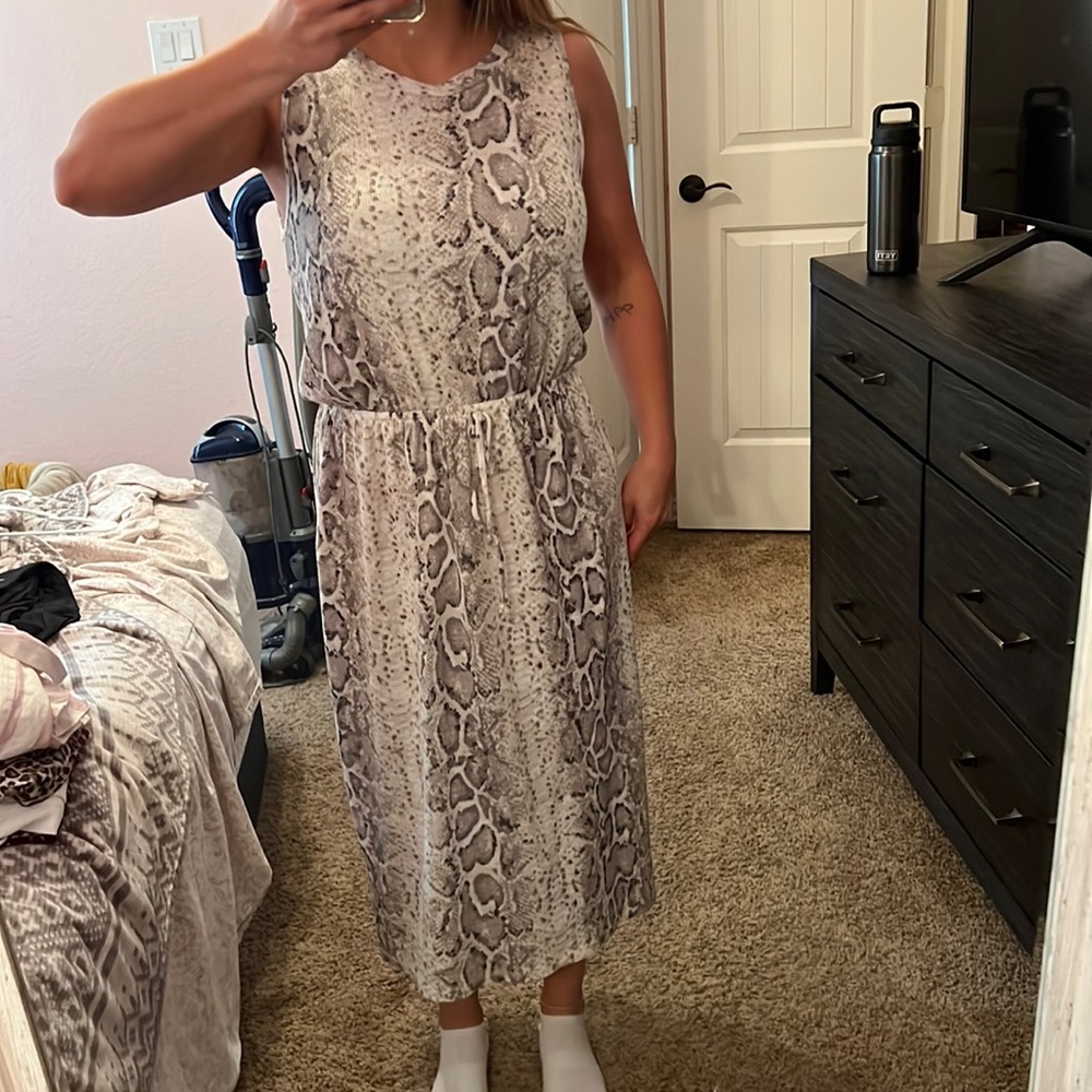 Snake skin midi dress